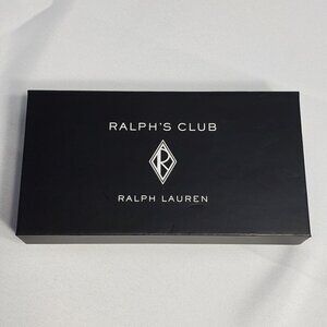 Ralph Laurens Black Diamond Club Leather Keychain Key Fob Ring In Gift Box 6.5"